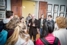 Gerard speaking to Marva's First Year Seminar, "Les Misérables Today"